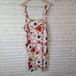 Forever 21 Womens Dress 3X Plus Sleeveless Shift Red Floral Casual FLO68E